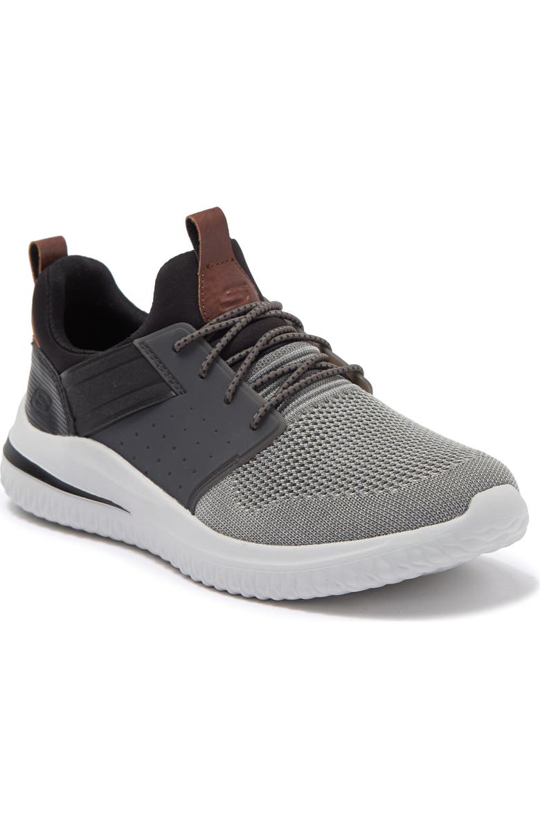 SKECHERS Delson 3.0 Cicada Slip-On Sneaker, Main, color, Grey/ Black