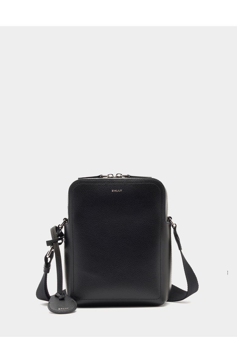 Bally Capitol Crossbody Bag in Grained Bovine Leather, Main, color, Black+Palladio