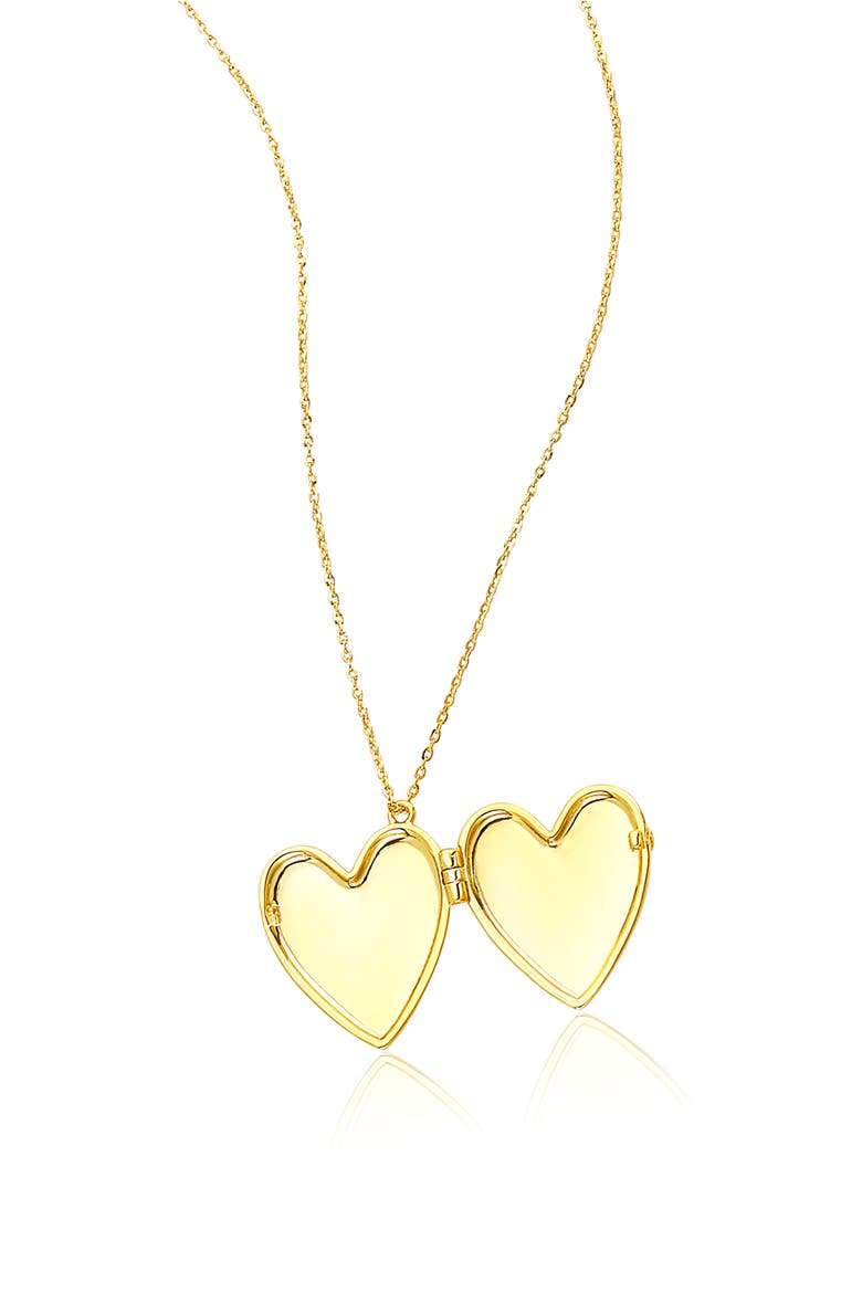 14K Gold Plated Heart Locket Pendant Necklace, Alternate, color, YELLOW