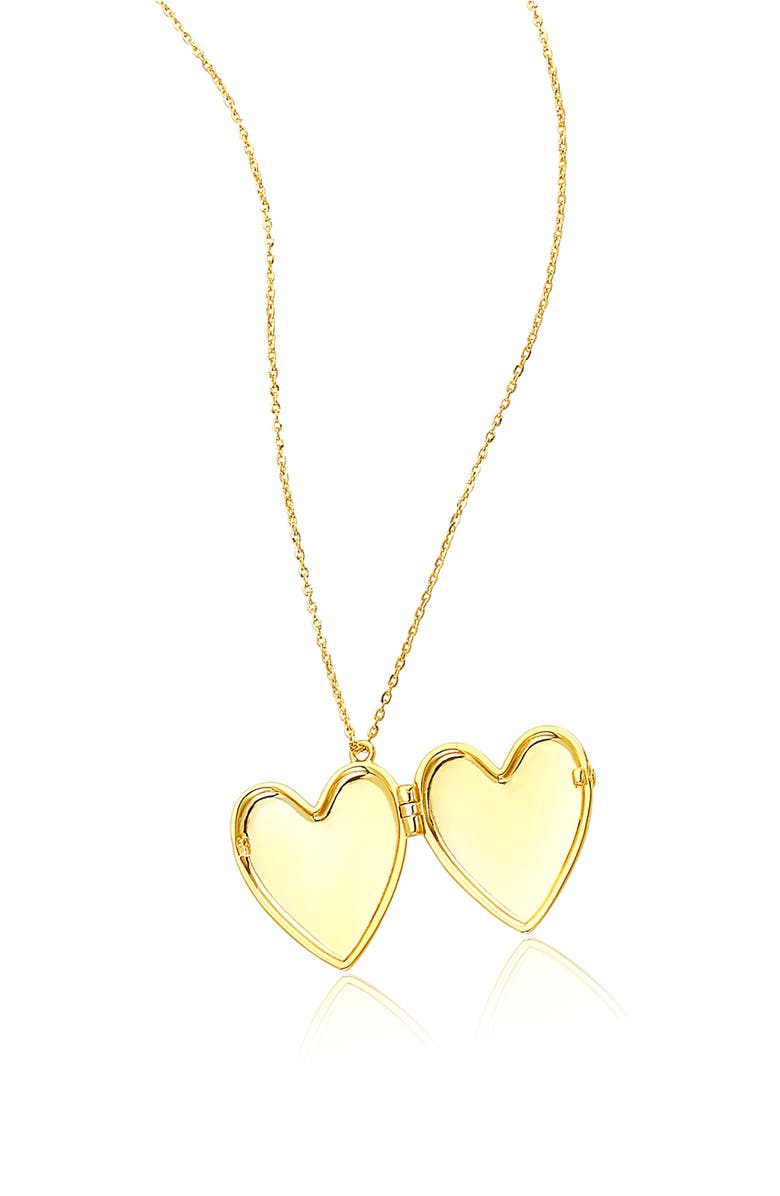 14K Gold Plated Heart Locket Pendant Necklace
