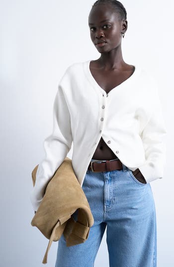 Topshop V-Neck Fitted Waist Cardigan | Nordstrom