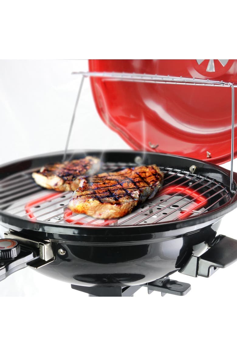 15in Electric Barbecue Grill, Alternate, color, Red