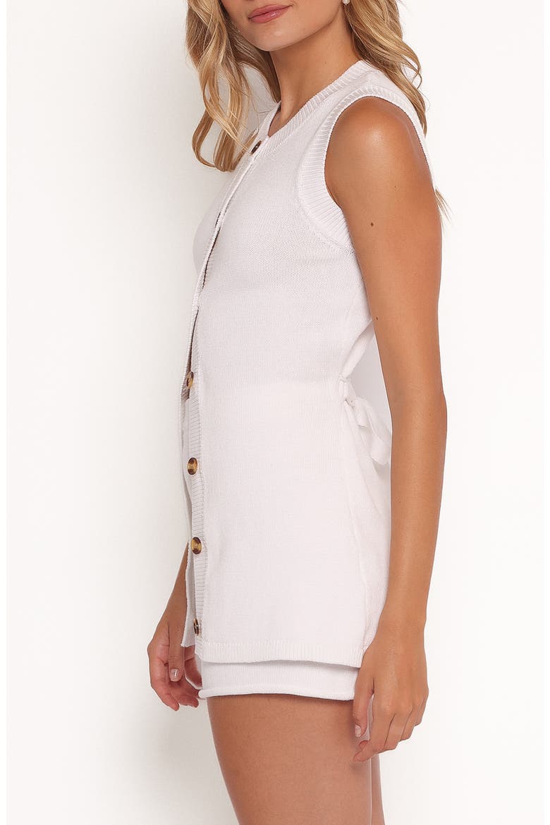 Bella Longline Cotton Sweater Vest, Alternate, color, WHITE