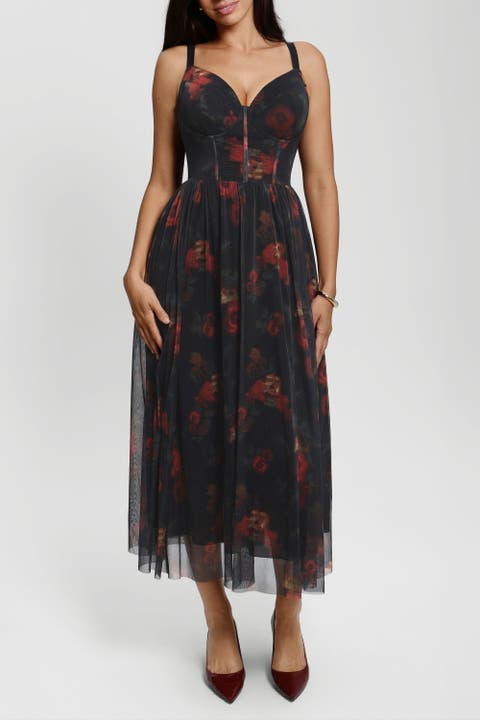 All-in-One Corset Bodice Built-In Shapewear Dress