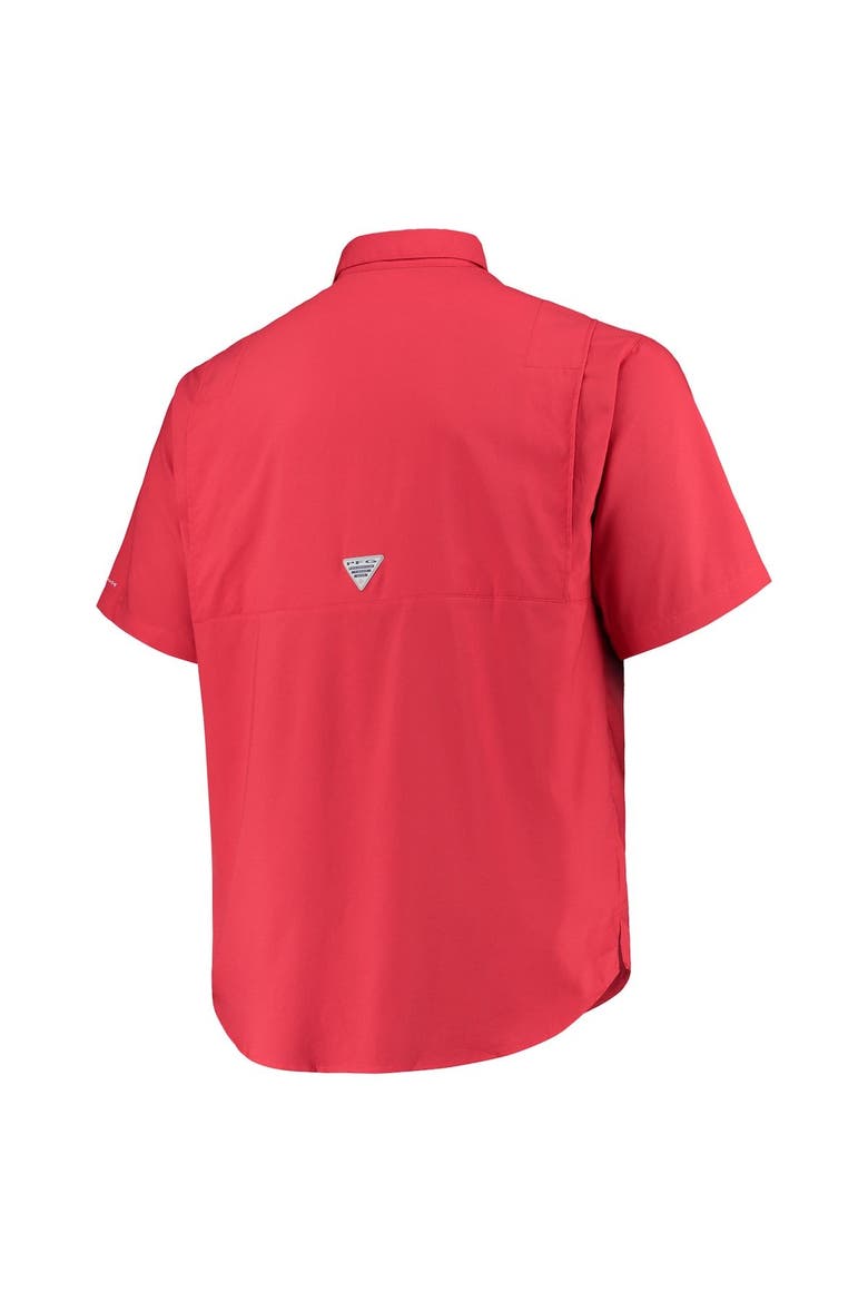 Men's Columbia Scarlet Ohio State Buckeyes Big & Tall Tamiami Omni-Shade Button-Down Shirt, Alternate, color, Scarlet