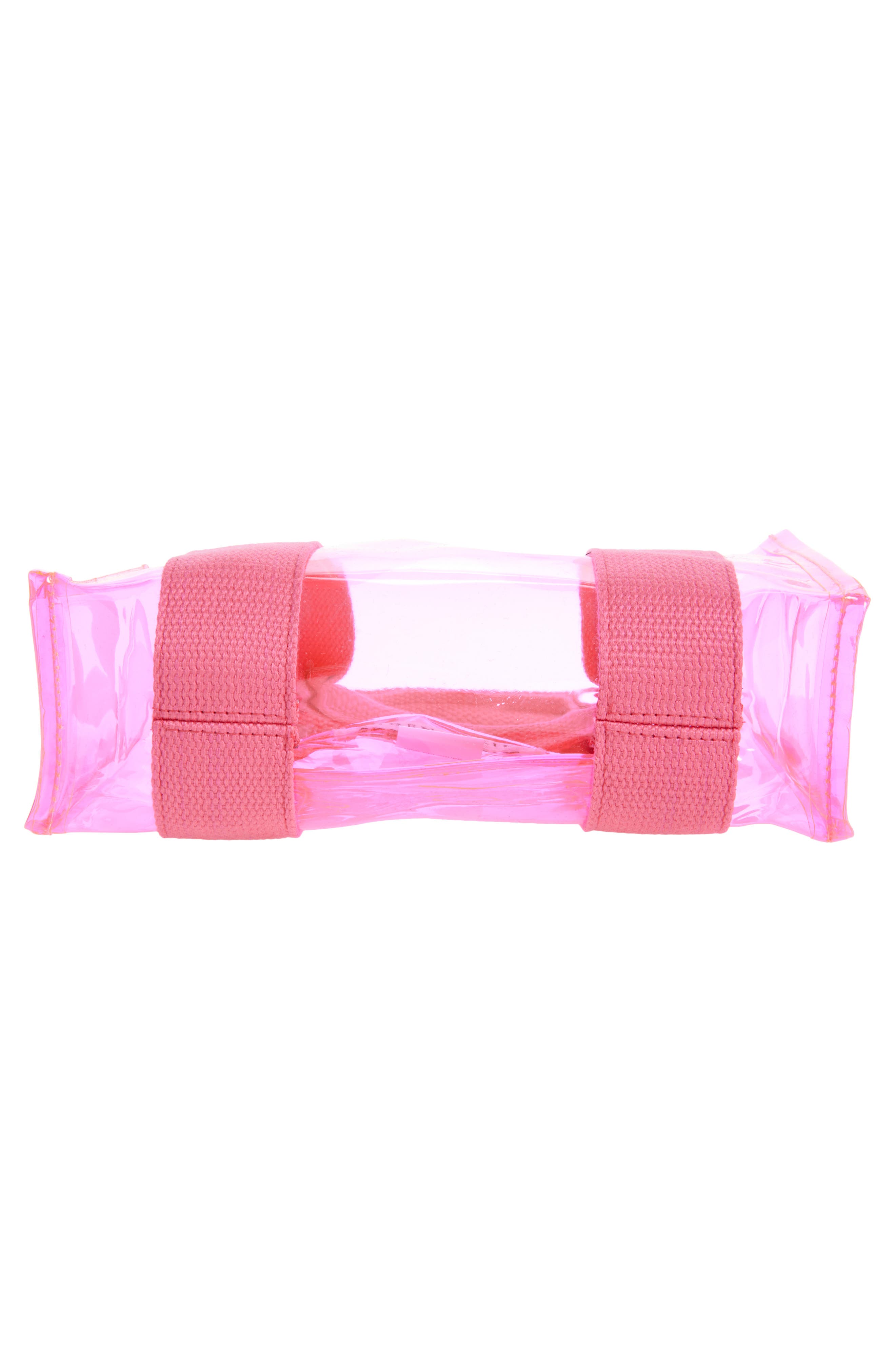 Toto Transparent Mini Tote Bag, Alternate, color, NEON PINK