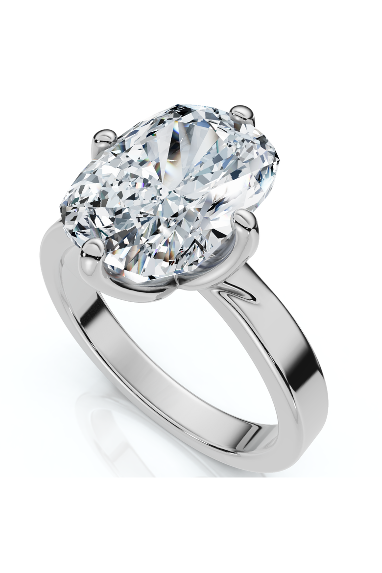 Certified 4Ct Elongated Cushion Diamond Cigar Band Engagement Ring Lab Grown, Alternate, color, 14k White Gold