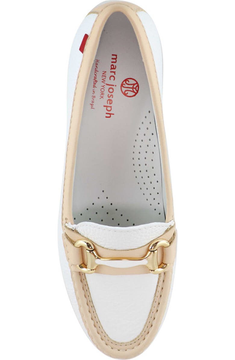 Marc Joseph New York Grand Street Leather Buckle Loafer, Alternate, color, White & Champagne Grainy