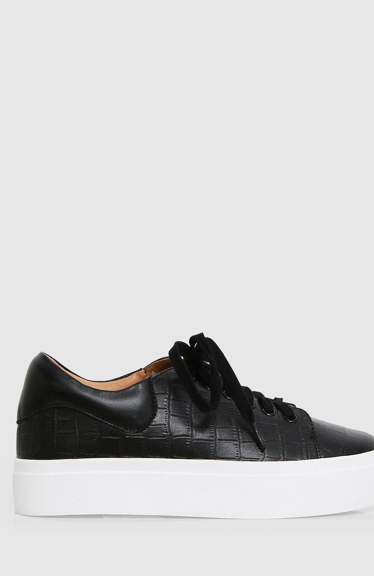 Belle & Bloom Just A Dream Croc Leather Sneaker, Main, color, Black