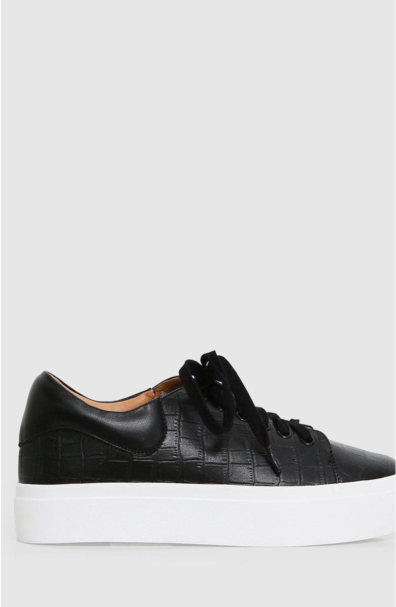 Belle & Bloom Just A Dream Croc Leather Sneaker, Main, color, Black
