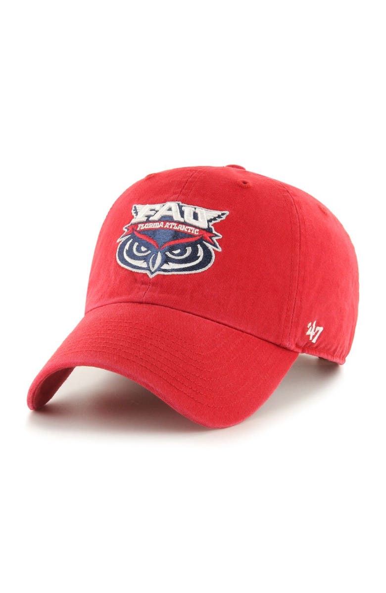 '47 Men's '47 Red FAU Owls Clean Up Adjustable Hat, Main, color,