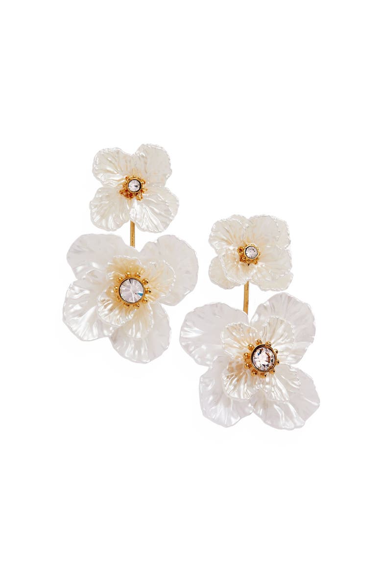 New York Botanical Garden® 2-in-1 Poppy Statement Earrings, Main, color, White