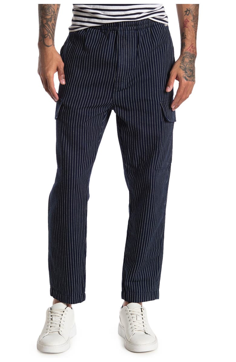 Scotch & Soda AMS Pinstripe Indigo Cargo Pants, Main, color, 
