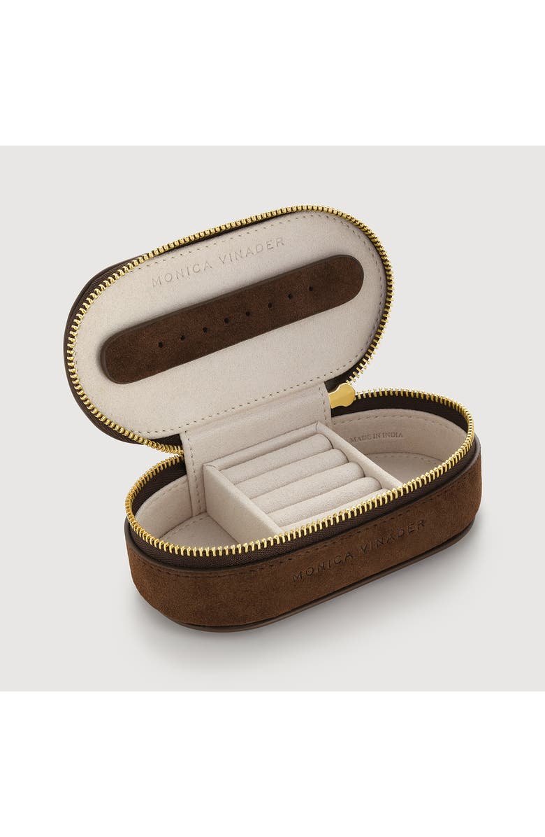 Monica Vinader Mini Suede Jewelry Box, Alternate, color, Brown