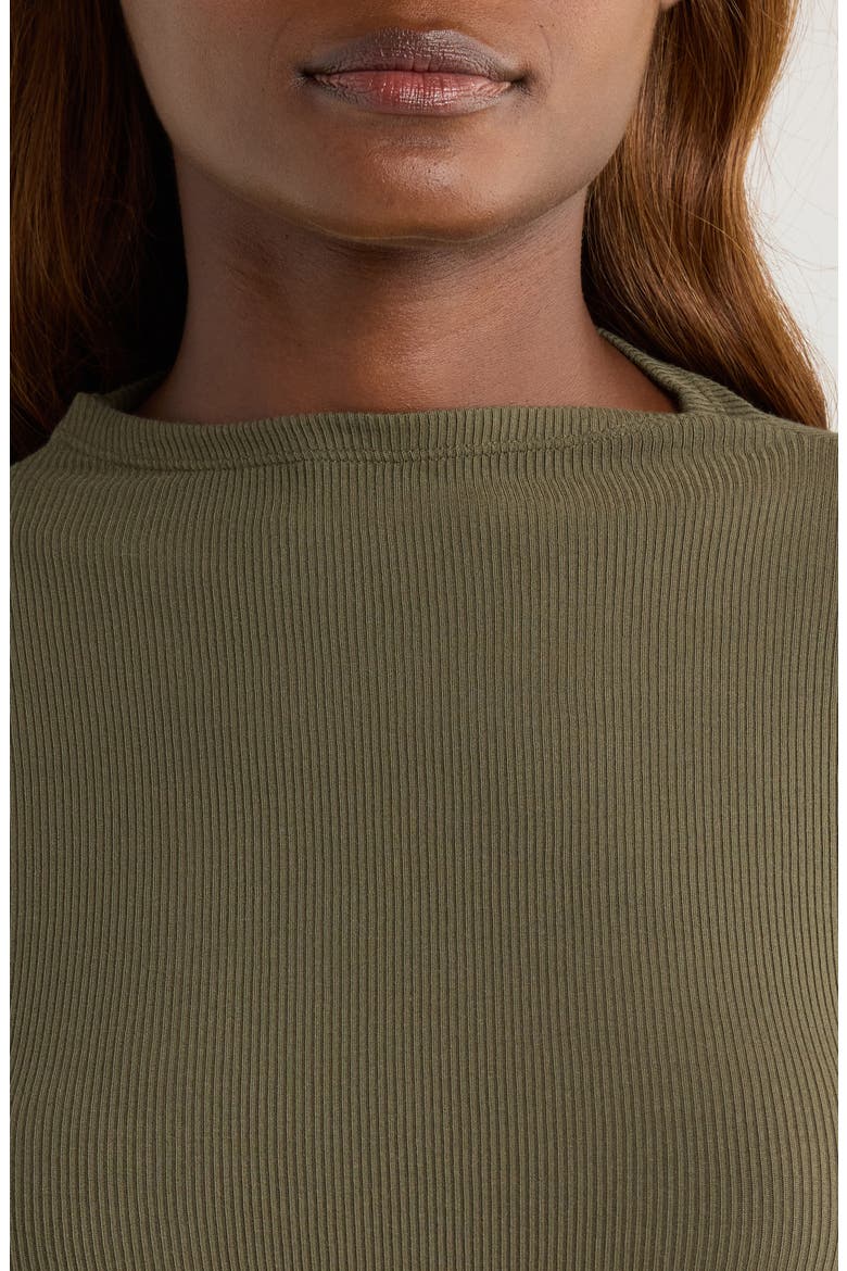 Henrietta Long Sleeve Rib Top, Alternate, color, DARK ARMY