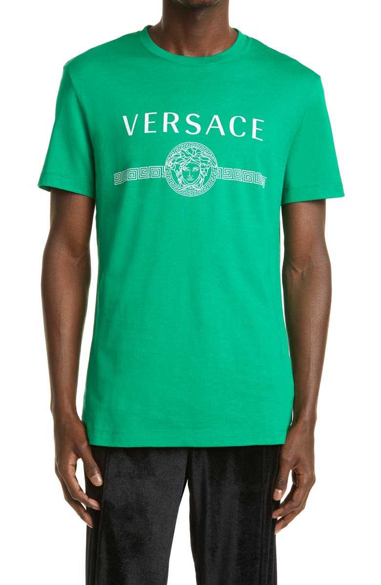 Versace Medusa Logo Cotton Tee, Main, color,