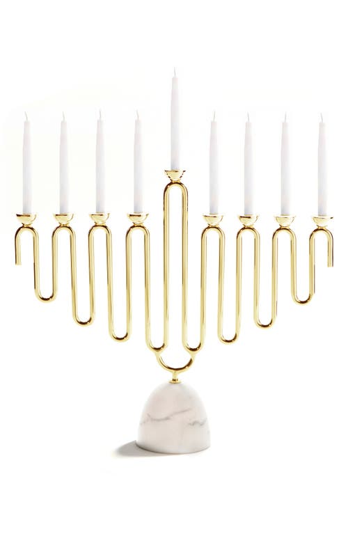 Anna New York Coluna Menorah In White And Gold