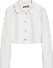 Dolce&Gabbana DG Logo Quilted Jacquard Crop Jacket