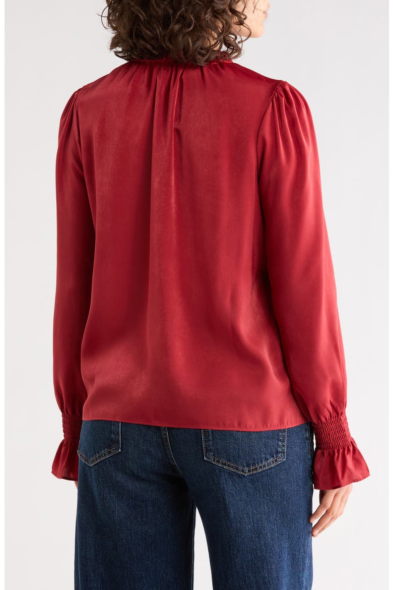 Crinkle Long Sleeve Top, Alternate, color, CITY CLAY