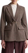 Avec Les Filles Belted Houndstooth Blazer