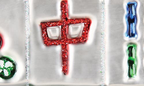 Old World Christmas Mahjong Tile Glass Ornament In Gray
