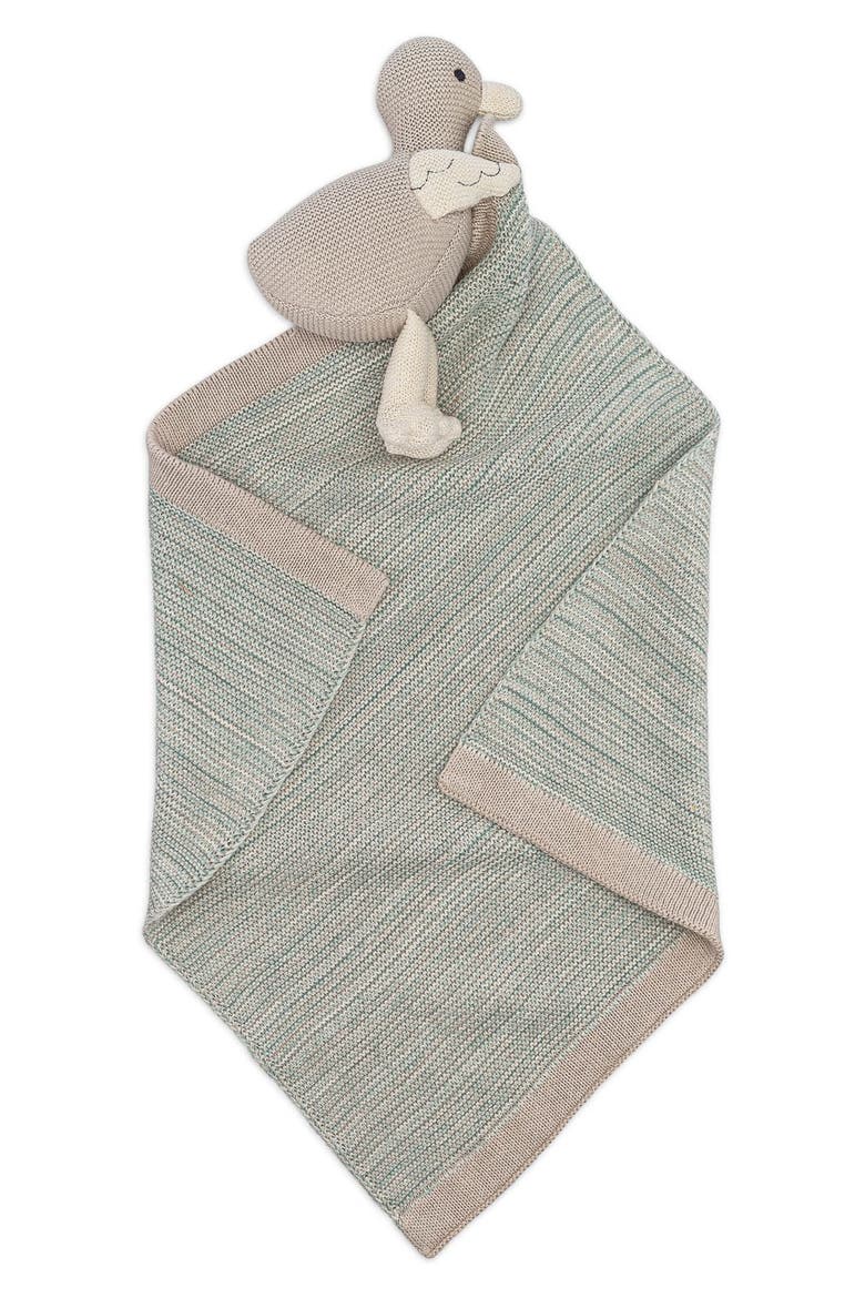 Georgie Goose Cotton Lovey Baby Blanket, Main, color, GREEN