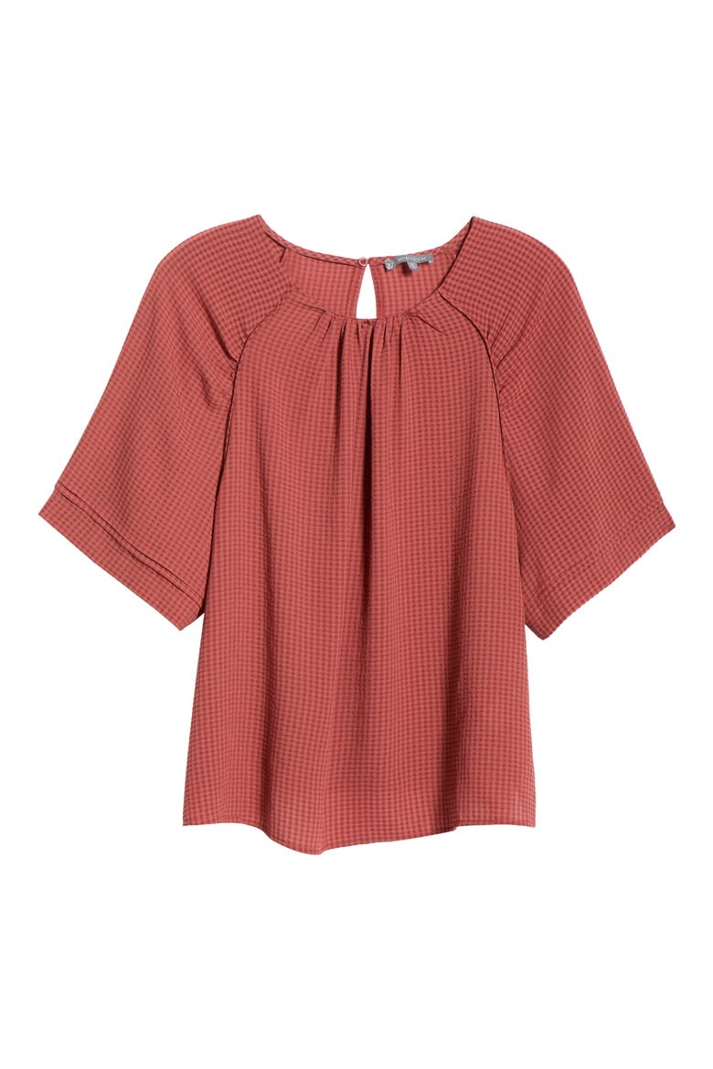 Textured Short Sleeve Shirt, Alternate, color, MAHOGANY RED