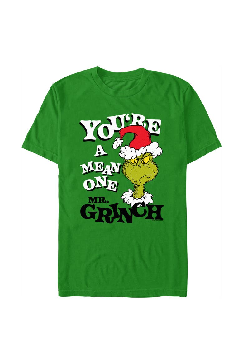 Men's Dr. Seuss Christmas Mean One Graphic T-Shirt, Main, color, Kelly Green