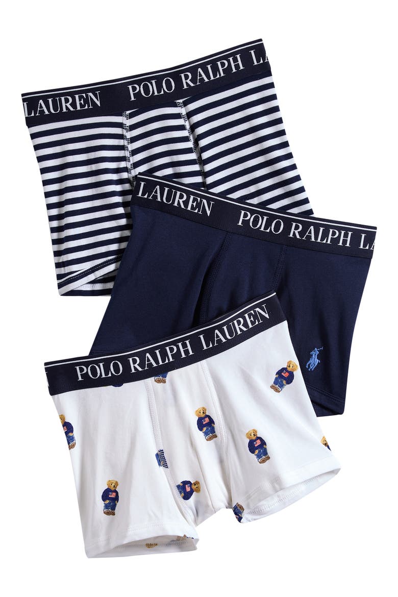Kids' Assorted 3-Pack Stretch Cotton Boxers(Big Kid), Main, color, NEWPORT NAVY