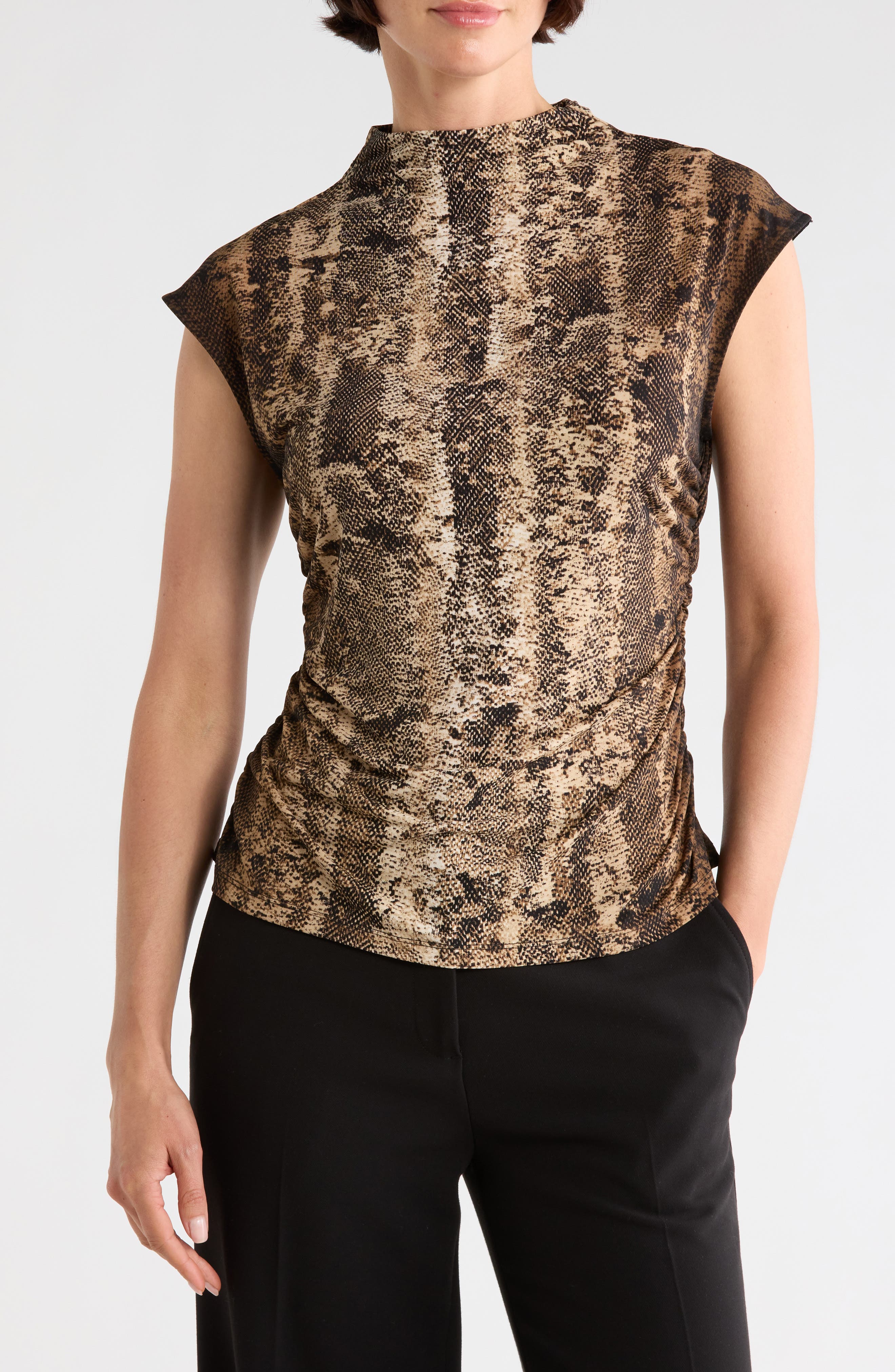 DKNY Funnel Neck Jersey Top
