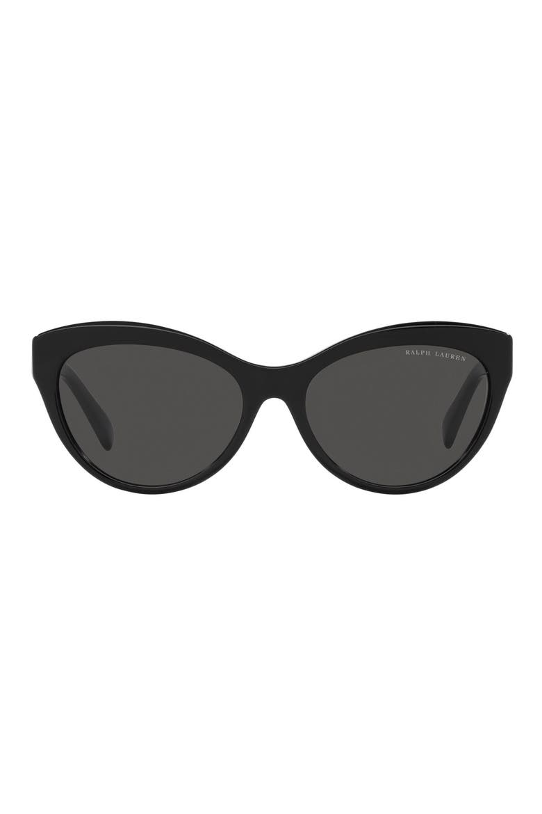 56mm Cat Eye Sunglasses, Main, color, BLACK