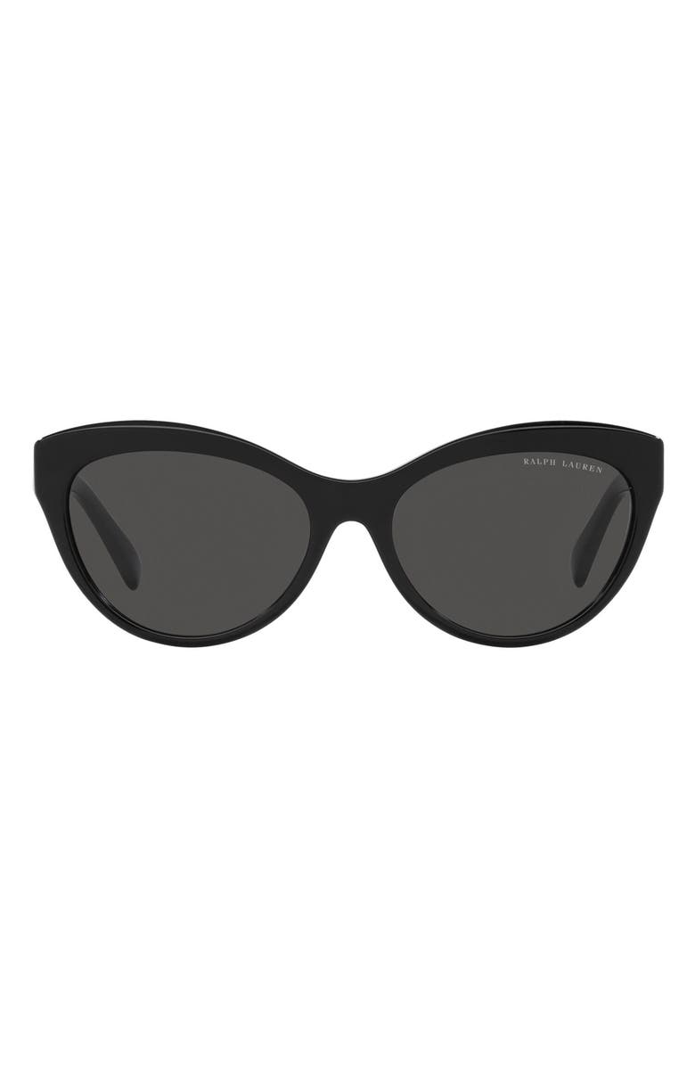 Ralph Lauren 56mm Cat Eye Sunglasses, Main, color, Black