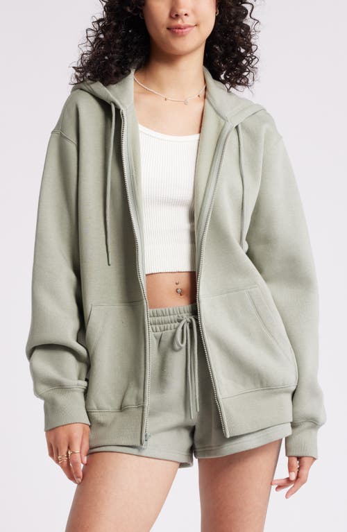 Bp. Oversize Zip Fleece Hoodie In Green