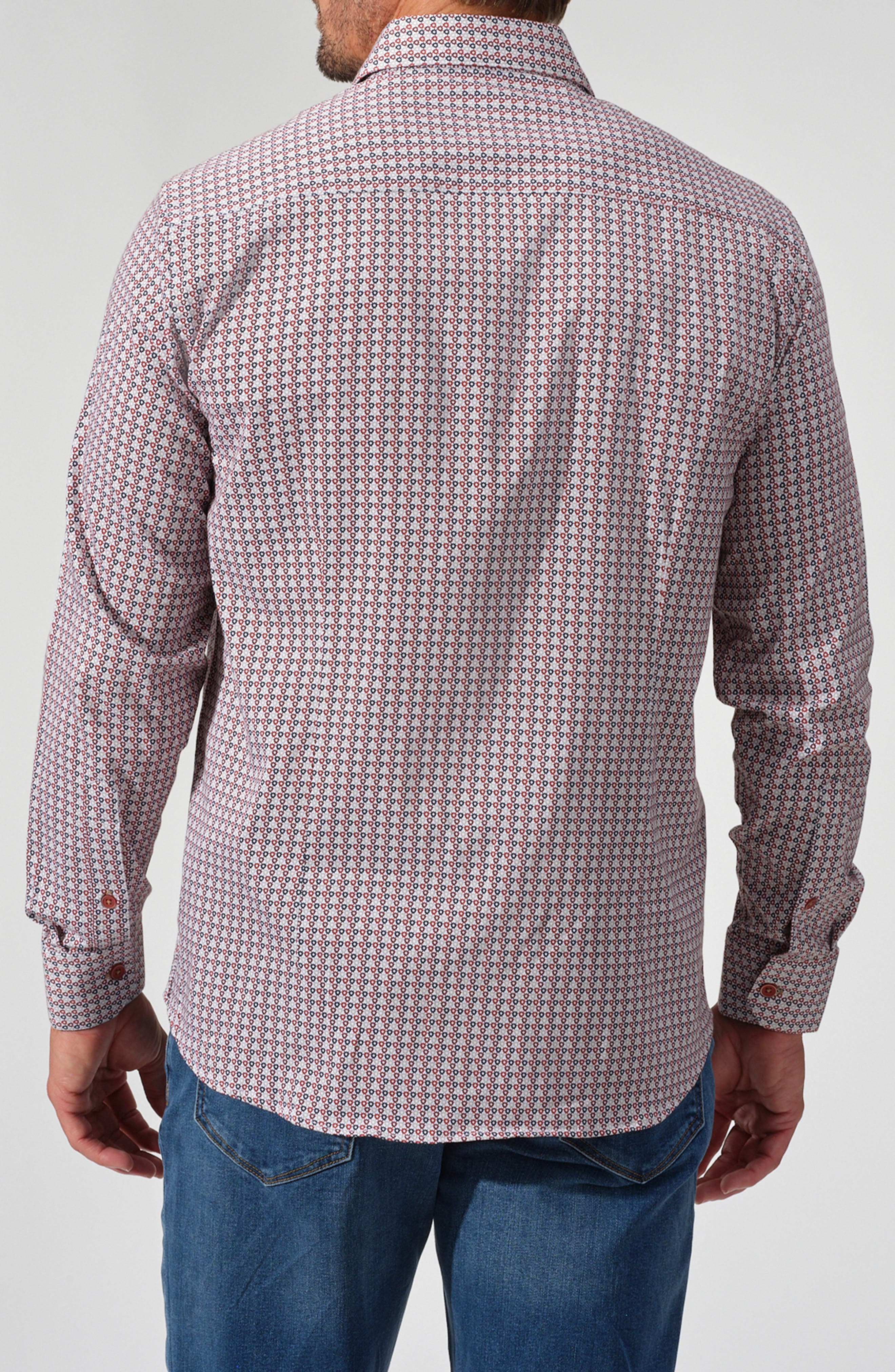 Geometric Stretch Button-Down Shirt - image 2