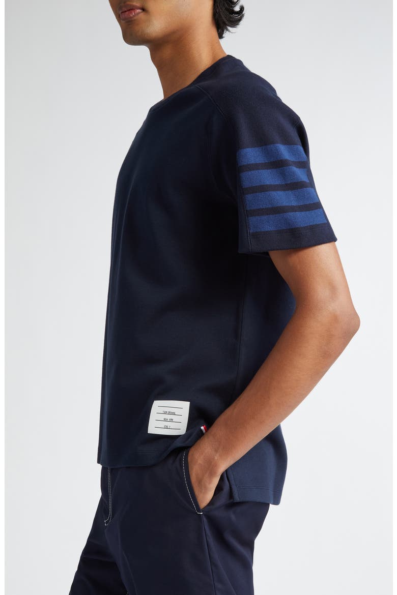 Milano 4-Bar Cotton T-Shirt, Alternate, color, NAVY