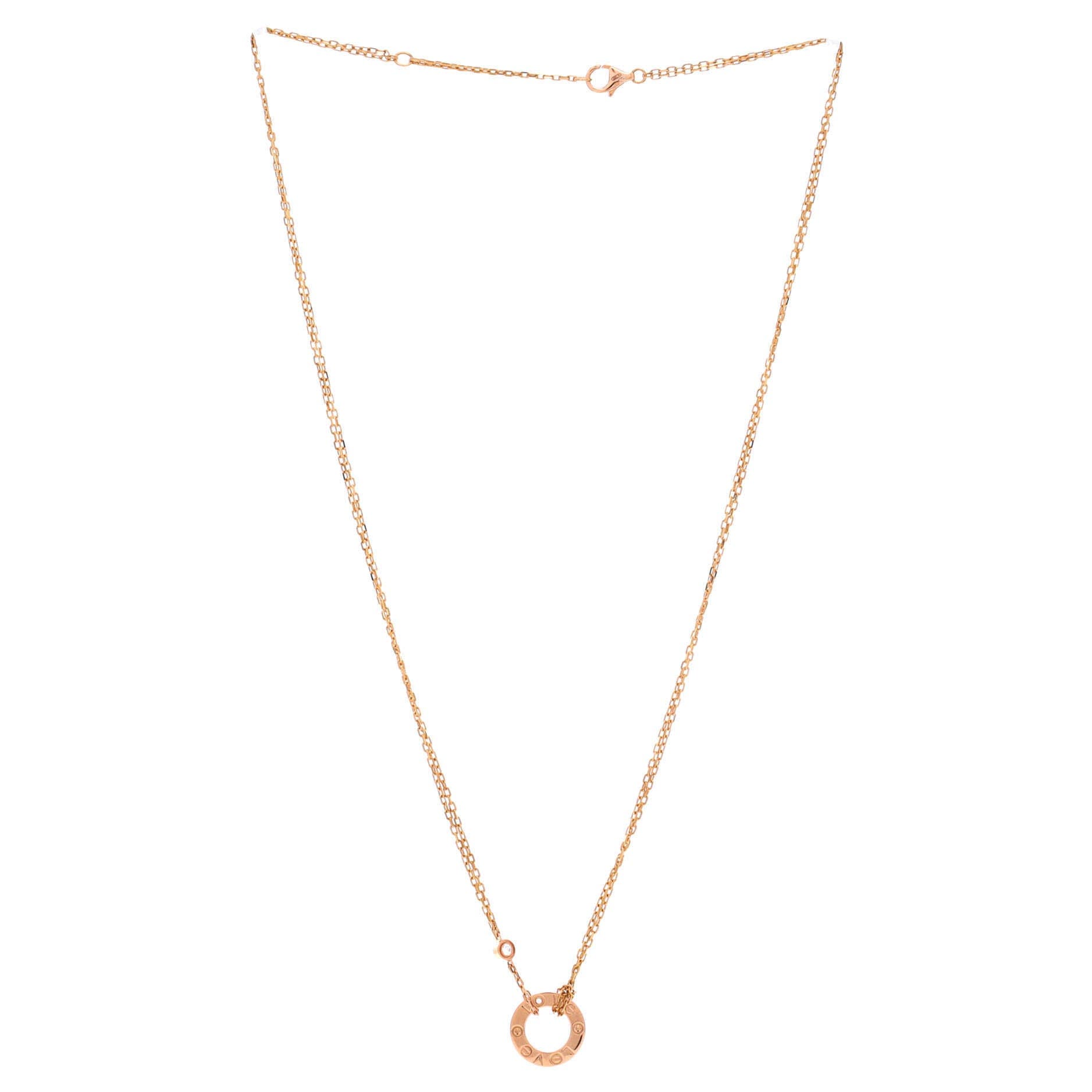 2 Diamonds Love Pendant Necklace 18K Rose Gold and Diamonds, Alternate, color, Metallic Gold