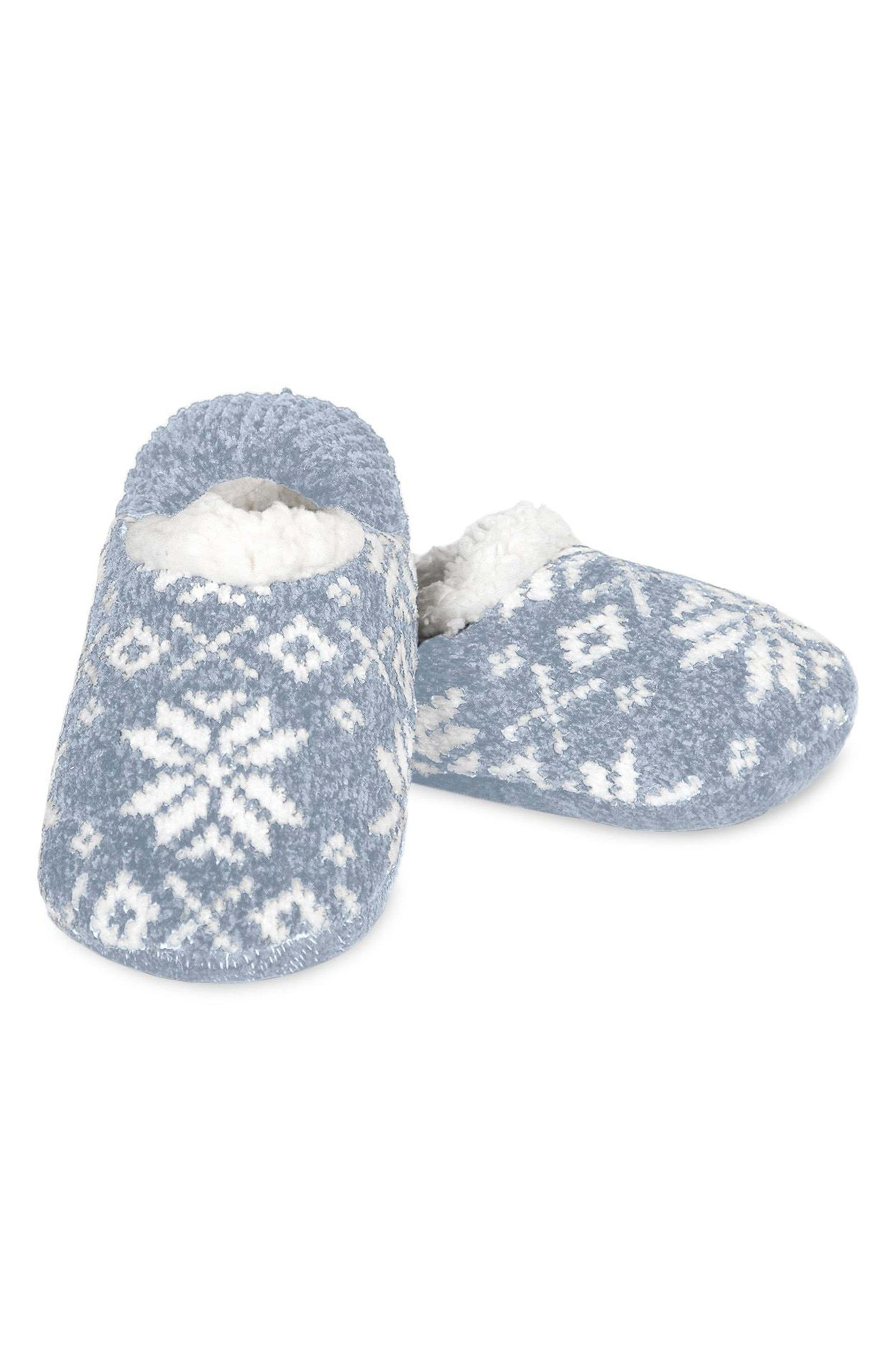 Nordic Pattern Fleece Lined Slipper Socks, Alternate, color, DENIM