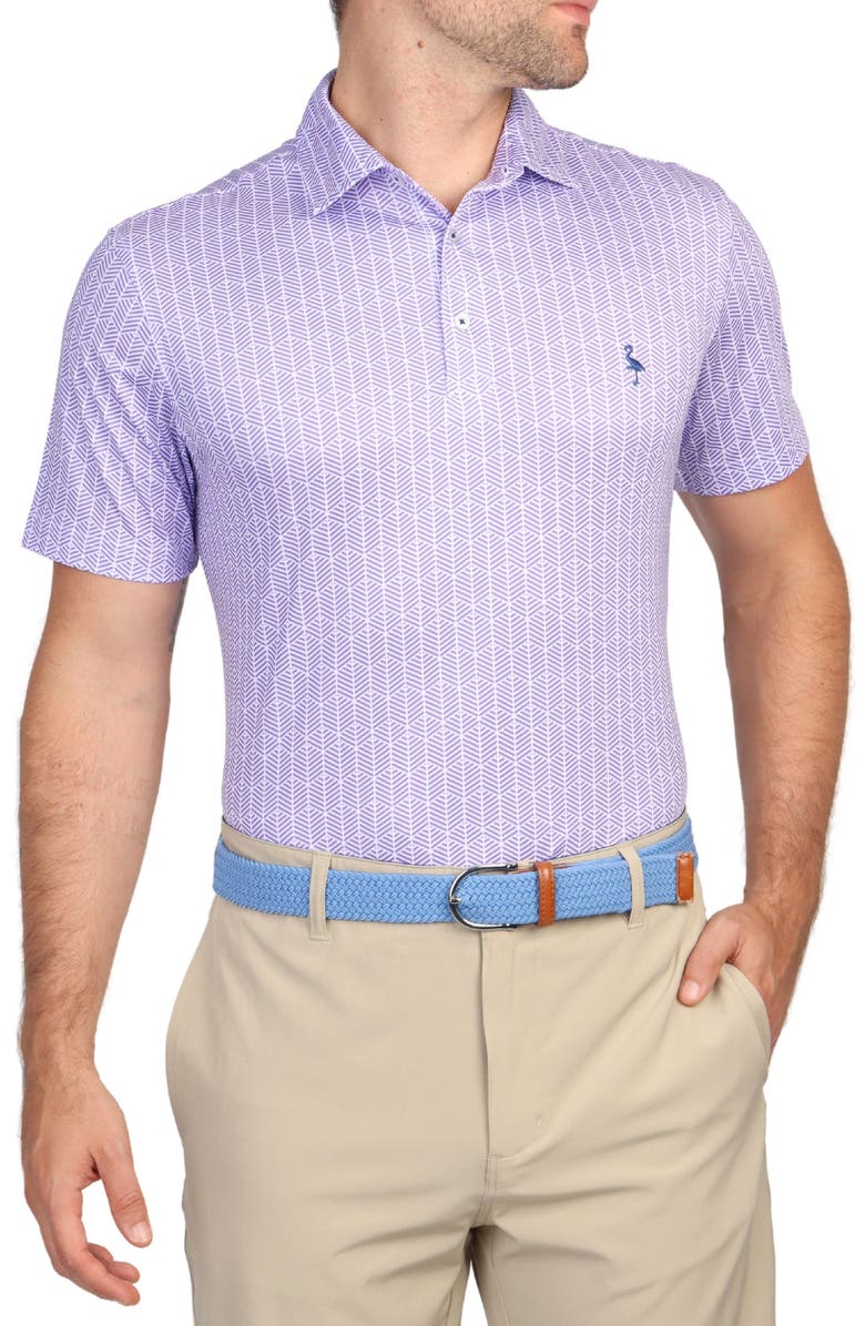 TailorByrd Geo Print Performance Polo, Alternate, color, Purple