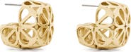 Kate Spade Spade Flower Lace Chubby Huggie Hoop Earrings