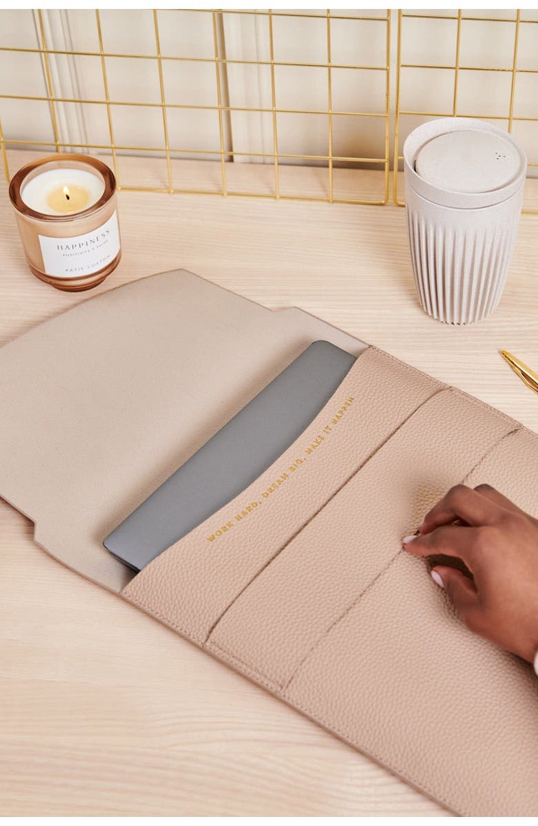 Katie Loxton Laptop Sleeve 'Dream Big Work Hard Make It Happen', Alternate, color, Pink