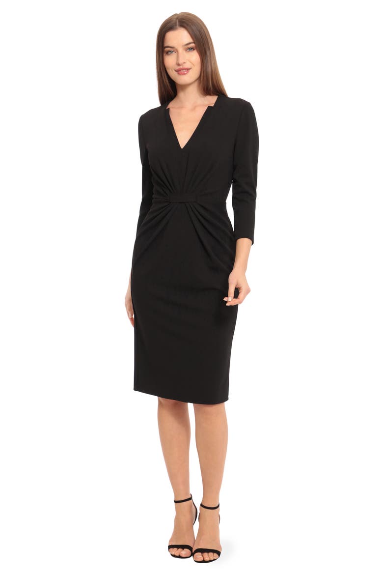 Center Ruched Sheath Dress, Alternate, color, BLACK