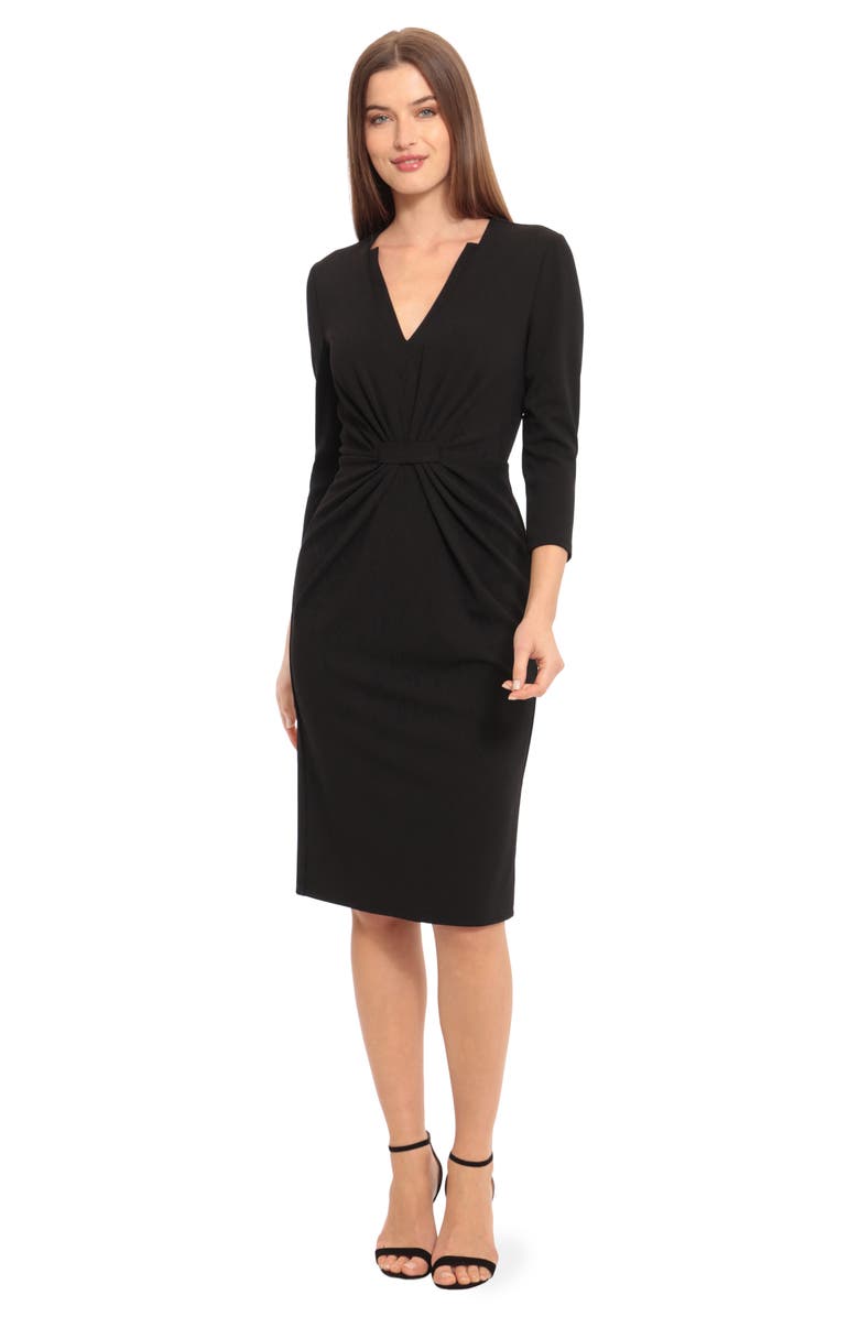 Maggy London Center Ruched Sheath Dress, Alternate, color, Black