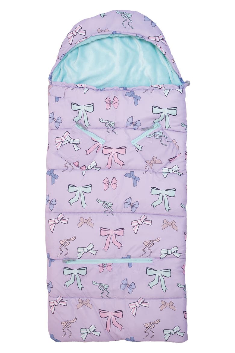 Kids' Sleep-n-Pack Sleeping Bag Backpack, Alternate, color, LILAC MULTI