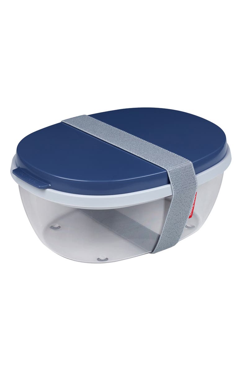 Mepal Ellipse Duo Salad Box, Main, color, Nordic Denim