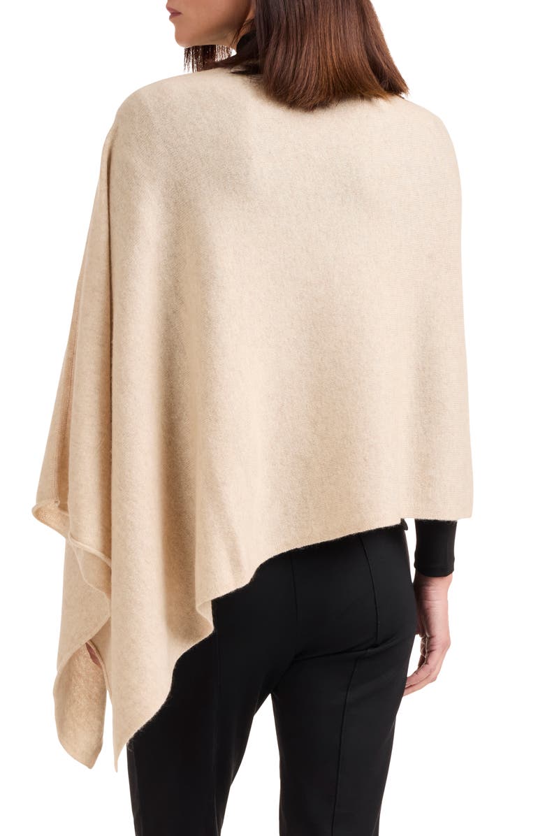 Amicale Asymmetrical Hem Cashmere Poncho, Alternate, color, Oat