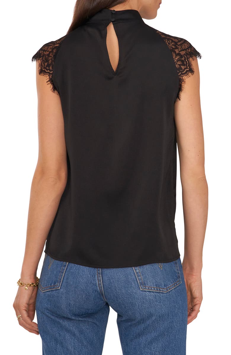 Vince Camuto Lace Cap Sleeve Blouse, Alternate, color, 