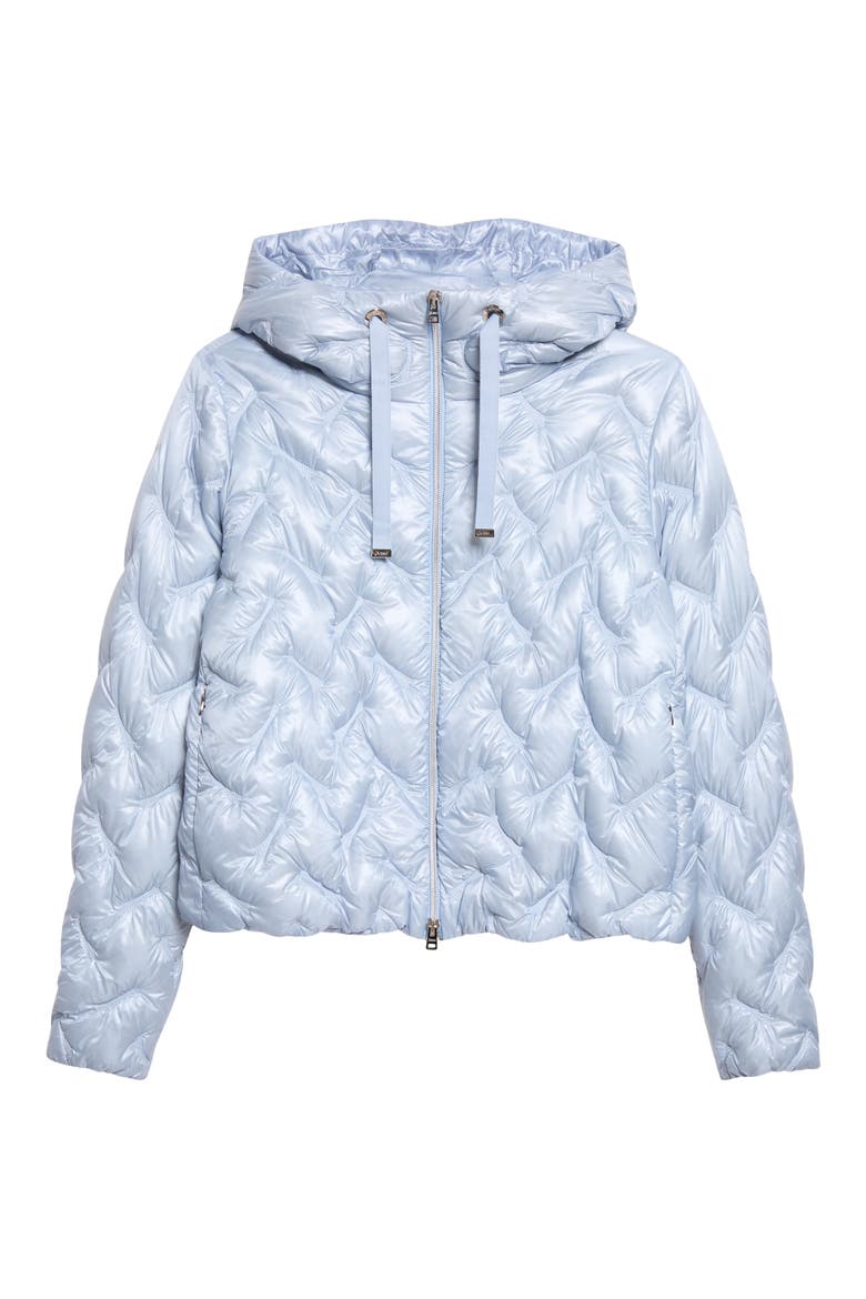 Shiny Short Hooded Down Puffer Jacket, Alternate, color, 9004 CELESTE