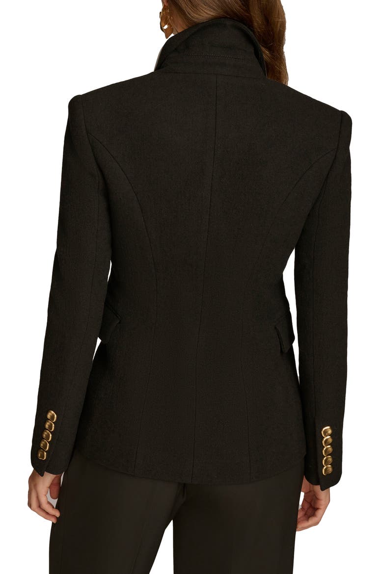 Double Breasted Wool Blend Blazer, Alternate, color, BLACK