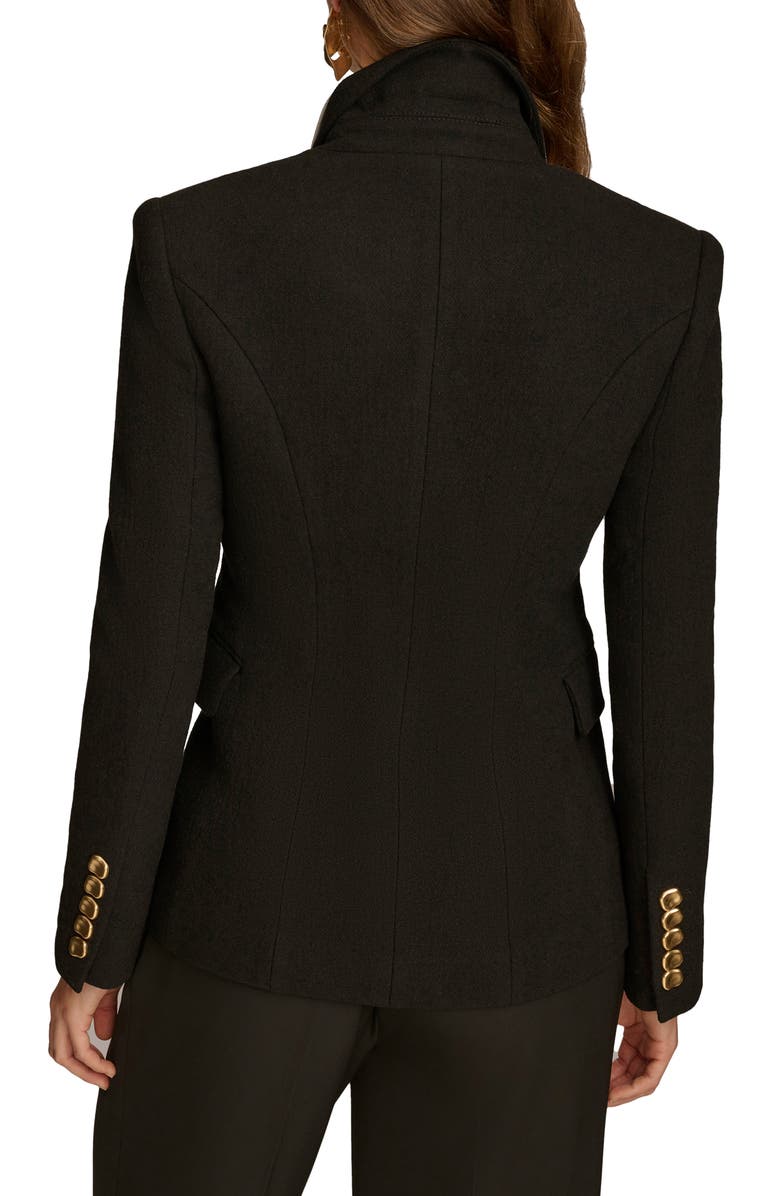 Donna Karan New York Double Breasted Wool Blend Blazer, Alternate, color, Black