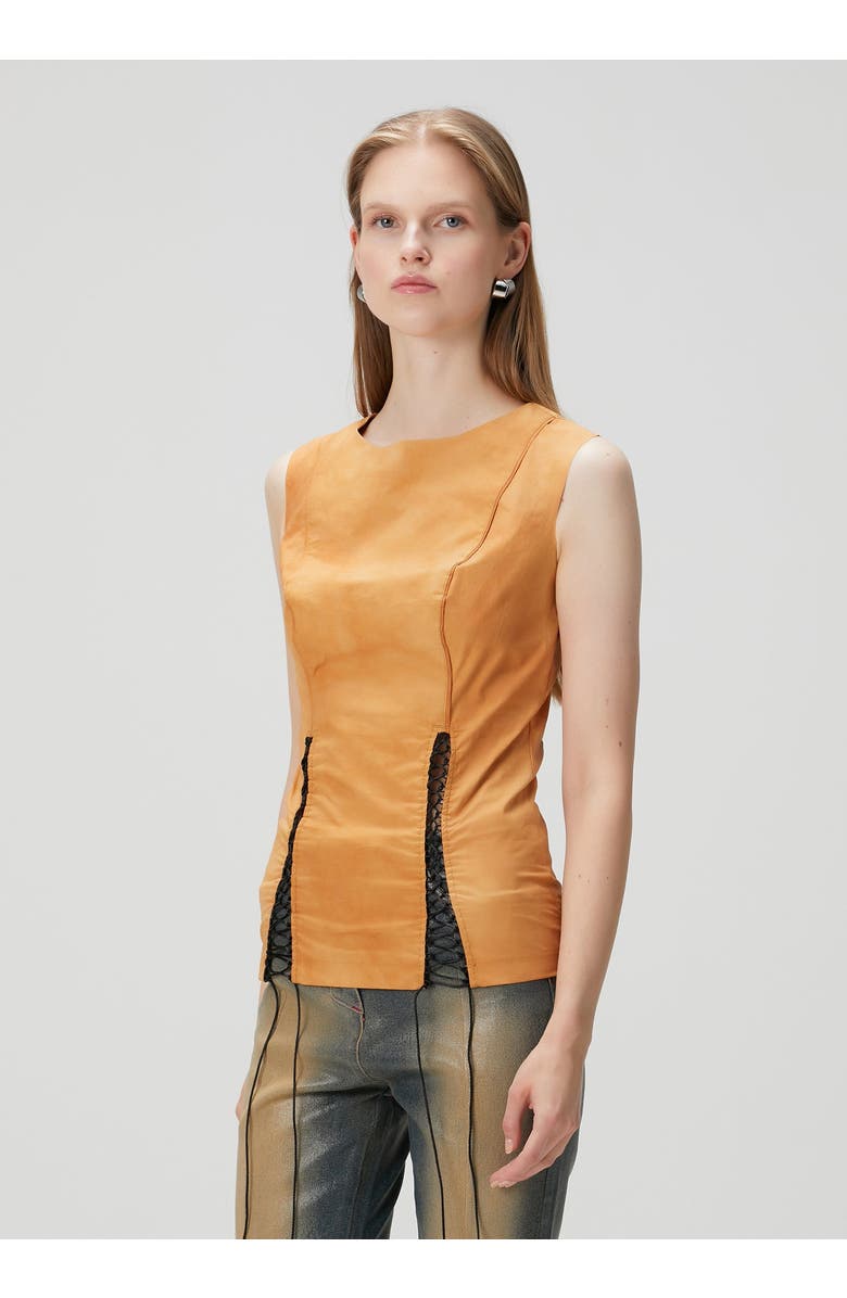 PCFG Cotton Top With Slit Detail, Alternate, color, Orange